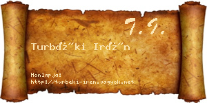 Turbéki Irén névjegykártya